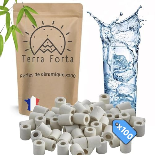 100 perles de céramique Bio purificateur d'eau naturel robinet pour le calcaire économique et ecologique lave linge lave vaisselle bouilloire carafe gourde bouteille