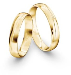 JC Trauringe | Paarringe | Traumhafte Eheringe 4 mm breit I 333 Gold Poliert I Verlobungsringe Partnerringe Gelbgold mit Gravur in edler Schatulle I 2 Hochzeitsringe | Ringe ohne Stein I NT03