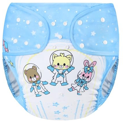 LittleForBig Waschbarer Verstellbarer Wiederverwendbarer Wasserdichter Stoffwindel Überhose Bezug für Erwachsene Einheitsgröße - Astro Babies