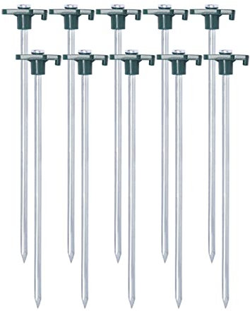 Zeltheringe, rostfreier Zeltnagel aus verzinktem Stahl, robuste Zeltheringe, harte Anker, 25 cm, Erdnägel, Campingzubehör, ideal für harten und steinigen Boden (orange 20 Stück) (grün 10 Stück)