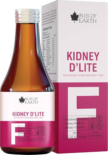 Bliss of Earth Kidney Detox & Cleanse Supplement, Natural & Sugar Free Kidney Detox Syrup Ayurvedic Supplement, Safe for Diabetics, 200ml