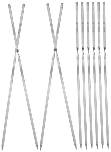 TINEASUR 10stücke Grillspieße Hochtemperaturbeständig Rutschfeste Metallspieße Für Kebabs Und Grillgerichte Für Bbq Camping Und Outdoor-aktivitäten