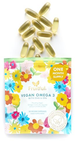 Fruitful Vegan Omega 3 with DHA & EPA – EU Algae Supplement for Fertility Support & Antioxidants – Pregnancy Supplement for Women – Pure Formula – 30 Day Supply