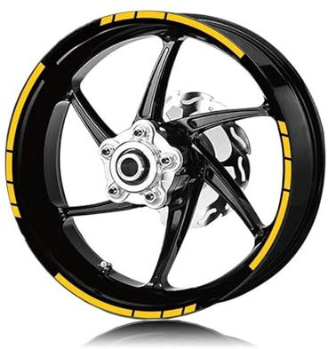 OPYJRL Schön und langlebig Motorrad-Reifen Und Felge, Reflektierender Dekorativer Aufkleber, Kombi-Räder-Aufkleber-Set Für ZZR1400 Zzr 1400(Reflective Yellow)
