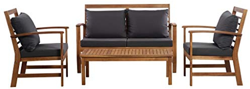 Verderoom Set Divani da Giardino 4 pz con Cuscini in Massello di Acacia, Salotto da Esterno, Divanetto Esterno, Salottino da Giardino, Divano da Giardino, Divano Esterno Giardino