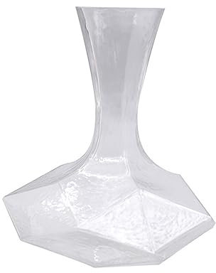 GLEAVI Decanter Vino Trasparente Mano Brandy e Liquori Design Geometrico Con Fondo Stabile Facile Da Pulire Per Ristoranti Casa e Bar