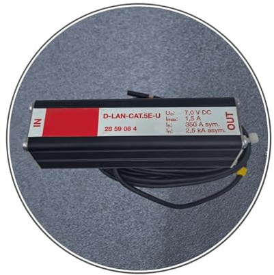 OJJHO Adaptateur de Protection Contre Les surtensions 2859084 Adaptateur de Protection Contre la Foudre D-LAN-Cat.5E-U Module de surtension Ethernet Rail DIN