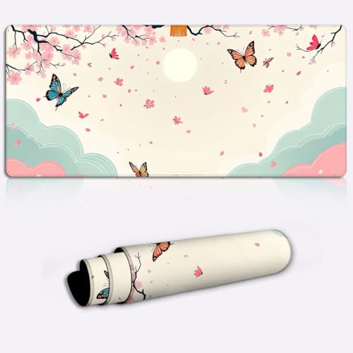 lantern among blossoms Printed PC Laptop Computer Mouse Mat Pad Non-Slip Rubber Base Pad Office Home Novelty Printed Desk Accessory Large Laptop Desktop Printed Art Ergonomic 600 * 350 * 4mm