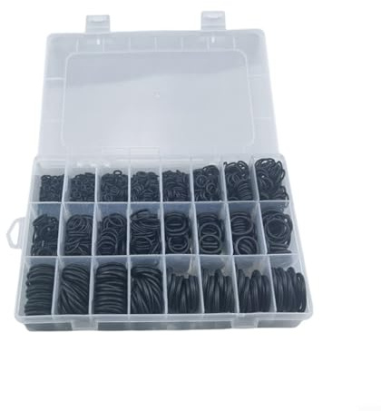 740pcs Nitrile Rubber O-for Ring Kit with 24 Sizes for Automotive, Industrial and Household Sealing Applications, Black O-for Ring Seal Set in