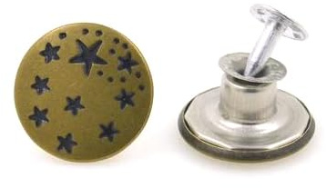 10 Stück 17 mm bronzefarbene Jeansknöpfe aus Metall, geeignet für Kleidung, Hosen, Näharbeiten und Bekleidungszubehör,Nr. 071,17 mm