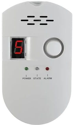 Rilevatore di gas, Analizzatore di gas da cucina Rilevatore combustibili perdite naturale Determinazione della posizione del tester Allarme acustico e luminoso Schermo avviso per lavoro e casa