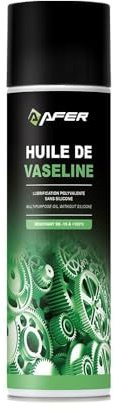 AFER - Spray Huile de Vaseline - Lubrifiant Standard - Démoulage Sans Silicone, Agent de Glissement - Serrures, Câbles, Machines Outils - Spray 650/400 ml - Couleur Transparente
