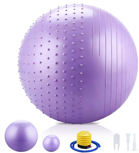 CkeyiN Pro Gymnastikball 55 cm + Pilatesball 25 cm, mit Luftpumpe | Verdickt Yogabal,Anti Burst Gymnastikball, Anti-Rutsch-Sitzball fur Schwangerschaft, Zuhause, Buro, Fitness, Yoga