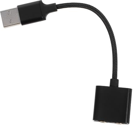Ipetboom USB External Sound Card Adapter with Mic Audio Socket and Headset Audio Converter Cable for PC Laptop Smartphones Black Compatible with USB Devices