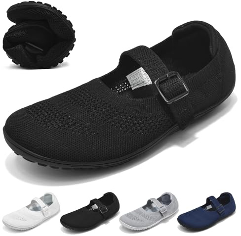 Wizshoe Ballerine Barefoot Donna Eleganti Comode Traspiranti Nero 40 EU