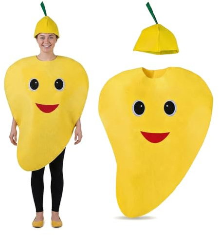 SYTTNUM Divertido Traje De Cosplay, Disfraz de fruta de mango para adultos, Disfraz de Fruta Divertida de Carnaval para Halloween, fiestas temáticas, juegos de rol