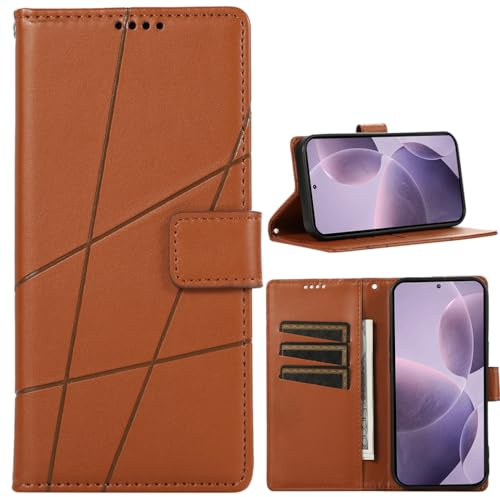 BAILI Funda para Motorola Moto E20/E30/E40, Soporte, Ranuras para Tarjetas, Funda con Patrones de líneas Compatible con Motorola Moto E20/E30/E40-Marrón
