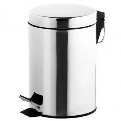 Highlands REDUCED TO CLEAR. LESS THAN HALF PRICE! Waste Pedal Bin with Lid Kitchen Bathroom Office Steel Household Dustbin 3l 5l 12l 20l 30l (3L, Silver)