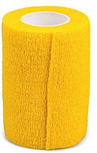 Fixierbinde | elastischer Fixierverband | kohäsive (selbsthaftende) elastische Binde | Breite: 7,5 cm | Farbe: gelb | 6 Stück