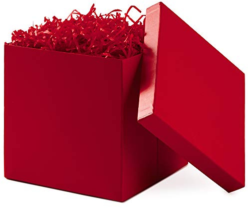 Hallmark 17,8 cm Geschenkbox mit Deckel (rot) für Weihnachten, Geburtstage, Vatertag, Brautpartys, Hochzeiten, Babypartys, Valentinstag und Abschlussfeiern