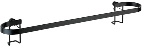 WENKO Handtuchstange Classic Plus Black - Handtuchhalter, Badetuchstange mit hochwertigem Rostschutz, Stahl, 45 x 7.5 x 10 cm, Schwarz