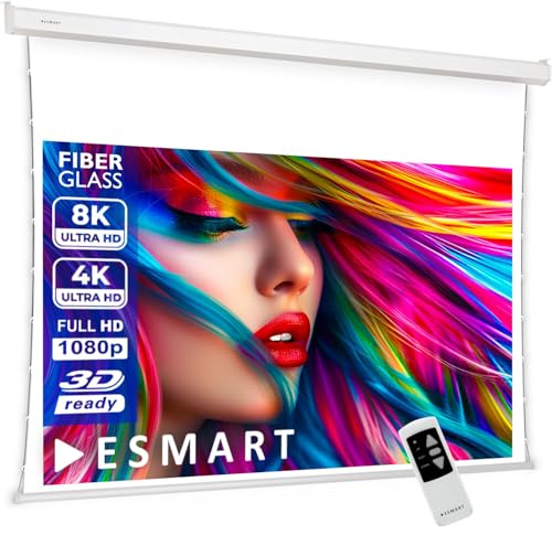 ESMART Pro TATENSO Écran tensionné 197cm (160x90cm 16:9) Tissu: Acoustique | Surface d'image 160 × 90 cm, Format 16:9, acoustiquement transparente pour enceintes masquées, télécommande incluse