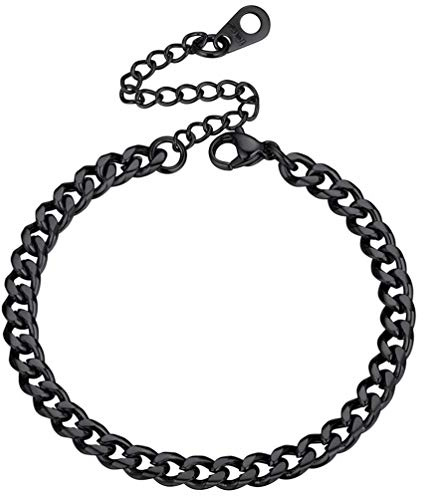 PROSTEEL Herren personalisiert Armband 6/10/14mm breit Edelstahl Panzerkette Armband schwer Glieder Link Kettenarmband Armkette Armreif, Länge 19cm/21cm wählbar