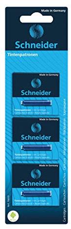Schneider stylos cartouche d'encre pour stylo plume et roller-bleu - 3 x lot de 6 sous blister