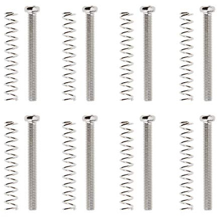 Be In Your Mind Humbucker-Tonabnehmerschrauben, Federn, E-Gitarre, Doppelspulen-Tonabnehmer, Rahmen-Set, Ringfassung, Befestigung, Gitarrenteile, silberfarben, 8 Stück