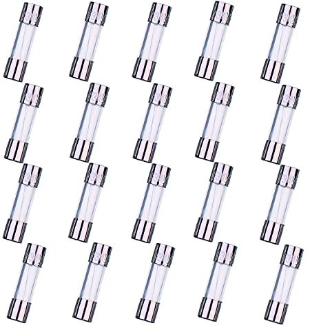 HUAREW F3AL250V 20 pezzi Fusibile in vetro ad azione rapida 5x20mm Fusibile ritardato 3A 250V 0,2x0,78 pollici (confezione da 20 pezzi)