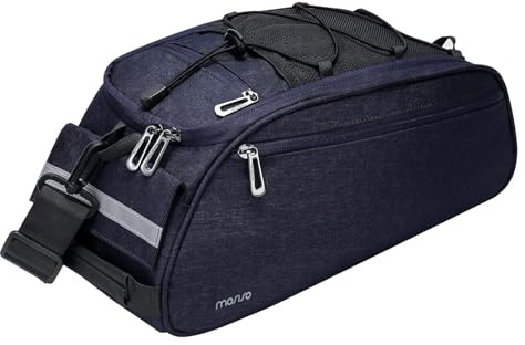 MOSISO Fahrradtasche Gepäckträgertasche, Wasserdichter Fahrrad Koffer Rücksitztasche Radfahren Fahrradträger Rücksitz Gepäckaufbewahrung Sattel Tasche mit Tragegriff und Schultergurt, Navy Blau
