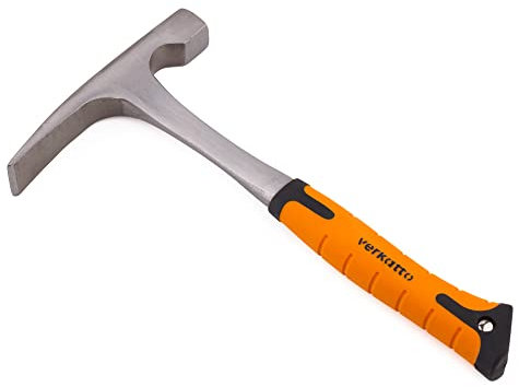 Mivos Marteau de Maçon 600 g - Forgé d'un Seul Tenant - Marteau de Brique et Poignée De Réduction Des Chocs - Monolite en Acier Carbone Trempé - Marteau de Géologue