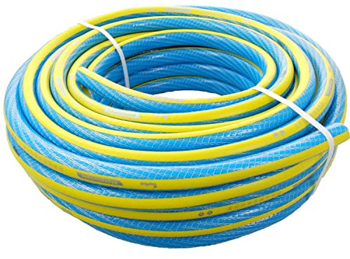 Tubo dell'acqua professionale da 3/4 pollici, colore blu/giallo, indeformabile, 25 bar, resistente ai raggi UV (30 metri)