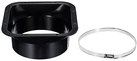 PATIKIL 6 Inch Duct Connector Flange with Hose Clamp, Exhaust Hose Flange ABS Square Air Duct for Heating Cooling Ventilation System