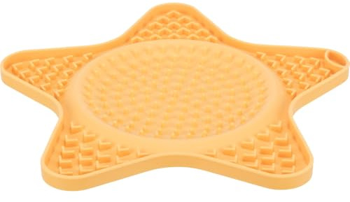 TRIXIE - Lick'n'Snack Tischdecke für Haustiere, Silikon, 23,5 cm, Gelb, rutschfest, spülmaschinenfest und gefriergeeignet