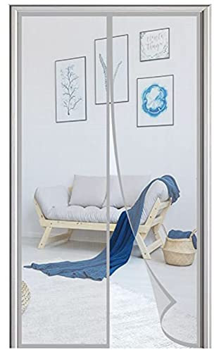 Fliegengitter Balkontür Fenster 230 x 260 cm Magnetvorhang automatisch schließend total magnetisch für Holz Eisen Balkontüren Grau
