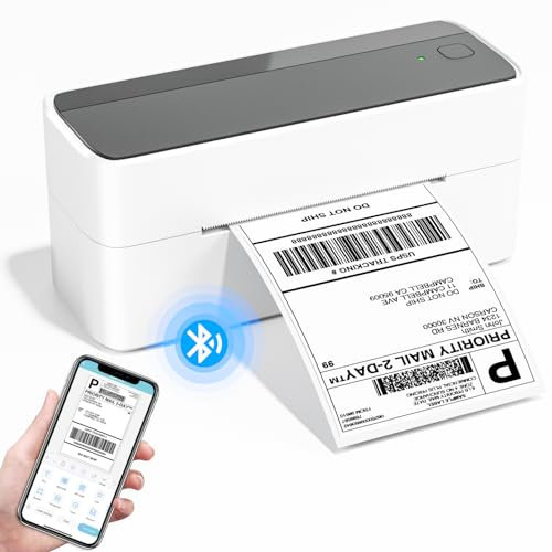 Phomemo 241BT Etikettendrucker Bluetooth, DHL Thermodrucker 4x6 Ettikettendrucķer, Bluetooth Label Printer Etikettiergerät für Versandpakete Kompatibel mit Barcode, Amazon, Etsy, Shopify, DHL, UPS