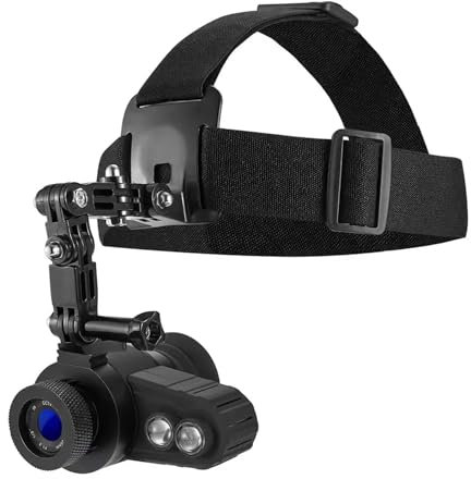 SUZLAZYR Night Vision kikarsikte, Head Mounted Night Vision Monocular Telescope med korsmarkör, 850nm infraröda glasögon för hjälm, 1,54 tums HD-skärm, Uppladdningsbar