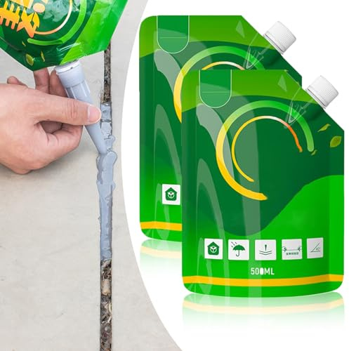 Concrete Sealant, Mehrzweck Reparaturkleber für Boden und Wandfugen, Platte Betonriss wasserdichte Reparatur Dichtmittel, Fugenmörtel Außen Wasserdicht (2Pcs,500ML)