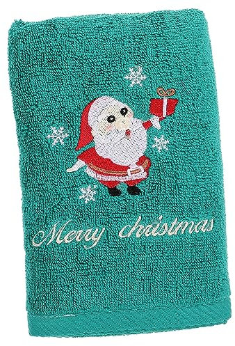 Ciieeo Weihnachtshandtuch Mit Stickerei Aus Baumwolle Urlaubs-gesichtshandtuch-Set Schnelltrocknend Weich Und Saugfähig Für Spa Hotel Zuhause