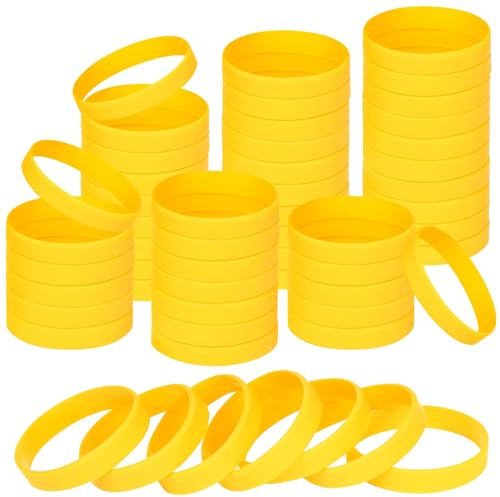 NAHRMY Silicone Wristbands Blank Rubber Bracelets, 120 pcs Sports Party Silicone Elastic Wristband Bulk Bracelet bands for Events School Teacher Supplies
