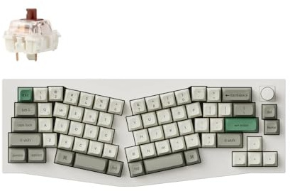 Keychron Q8 Max Kabellose Mechanische Gaming Tastatur, QMK/VIA Programmierbare Knöpfe 2.4 GHz/Bluetooth 5.1/Kabelgebunden, RGB Hot-Swap mit Gateron Brown Schalter für Mac Windows Linux - Weiß
