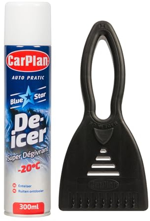 CarPlan Blue Star De-Icer 300ml + CarPlan Ice Scraper