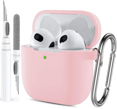 Case für Airpods 4 Gen Case Cover für Männer Frauen Mädchen, Kompatible Airpods 4th Generation Fall, Soft Silikon Apple iPod Fall 4th Gen Schutzhülle Haut mit Schlüsselbund Reiniger Stift, Rosa