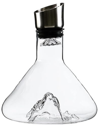 Carafe à vin rouge – Aérateur en verre | Carafe à vin en | Aérateur de vin avec base large | Carafe à vin soufflée à la main | Aérateur de vin à main pour vin blanc et rouge