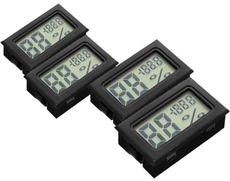 JECOMPRIS 4pezzi Mini Termometro Igrometro Display Lcd Per Monitoraggio e Umidità Per Terrari e Frigoriferi