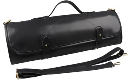 YIORYO Borsa portacoltelli Arrotolabile, 10 Scomparti for coltelli, portaposate, Protezioni, Borsa portacoltelli Arrotolabile Portatile in Pelle, Custodia da Chef for Campeggio o Lavoro(Black)
