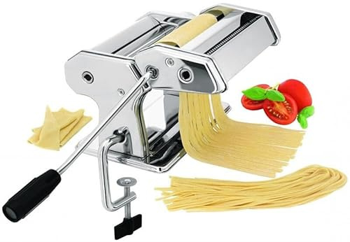 levitantes Machine à pâtes manuelle avec rouleaux réglables, fabriquée en métal, idéale pour faire des pâtes fraîches à la maison.