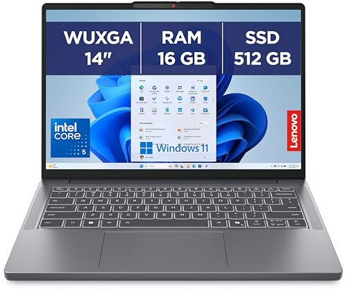 Lenovo IdeaPad Slim 3 14IRH10R - Ordinateur Portable 14'' WUXGA (Intel Core 5 210H, RAM 16Go, SSD 512Go, Intel UHD Graphique, Windows 11 Home) Clavier AZERTY Français - Gris