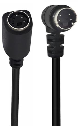 Uxsjakjsd Bend Mini DIN 4Pin Male to Female 90 Degree S-Video 4-Pin SVHS Cable for Camera, DVR, DVD Player Connection Elbow